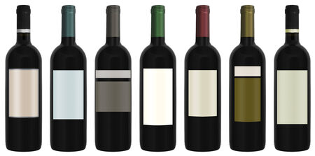 Unlabeled Wine Bottles Isolated の写真素材