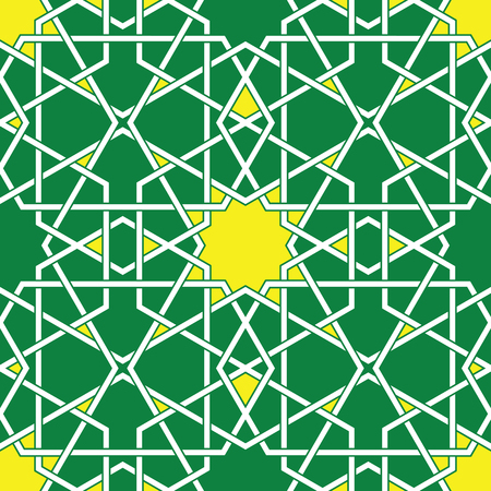 Green Arabic Byzantine seamless patternのイラスト素材