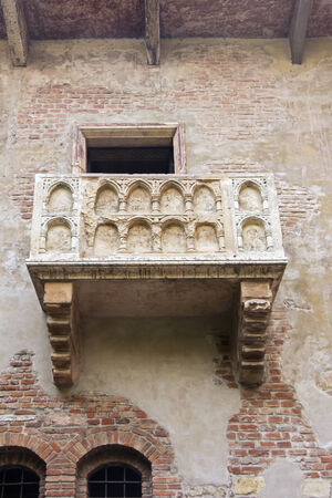 The famous balcony of Romeo and Juliet in Verona, Italyの写真素材