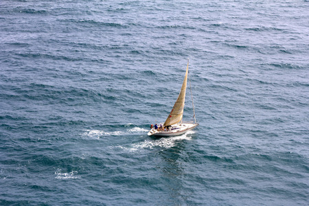 Sailing ship yachts with colorful  sail in the sea の写真素材