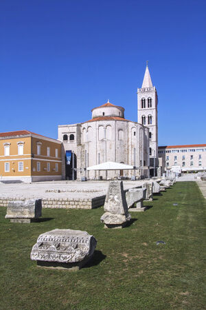 Forum with Church of St  Donat in Zadar, Croatia の写真素材