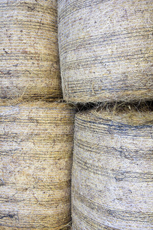 Closeup a detail of dry hay balesの写真素材