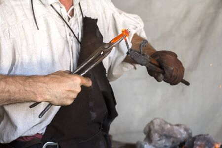Blacksmith vitange way of making articles of ironの写真素材