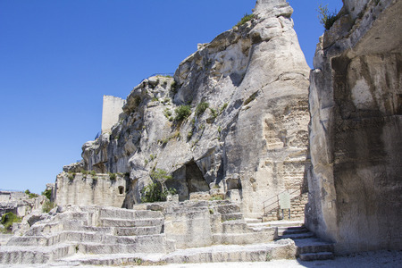 The castle of Chateau des Baux de Provence, France, Europeのeditorial素材