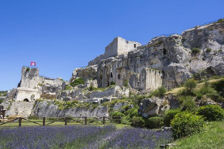 The castle of Chateau des Baux de Provence, France, Europeのeditorial素材
