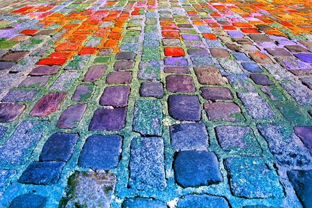Background of colourful texture of stone floor.の写真素材