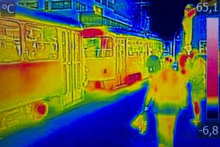 Infrared Thermal image people at the city railway station
の写真素材