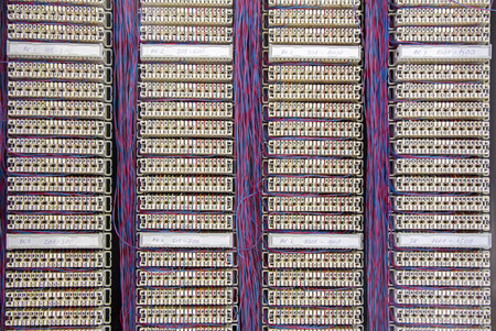 Telecommunication main distribution cabinet with cables