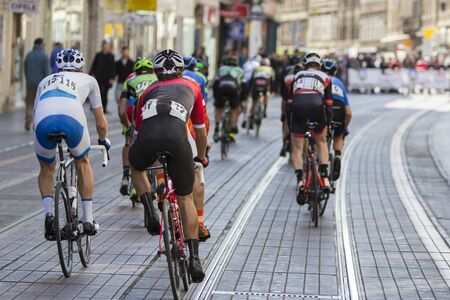 Group of cyclist during the street race の写真素材