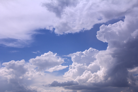 Blue sky with white clouds as background の写真素材