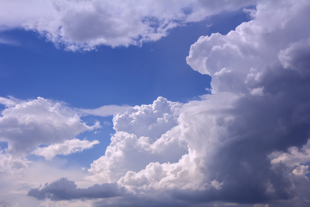 Blue sky with white clouds as background の写真素材