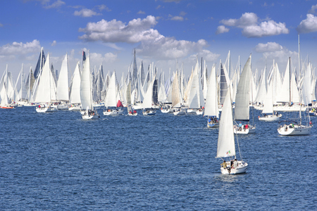 One oft Biggest sail boat regata in the world, Barcolana, Trieste regattaの写真素材