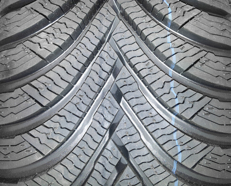 Winter tire for the car, close-upの写真素材