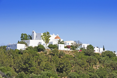 Church of Santa Eularia  des Riu in Ibiza Spainの写真素材