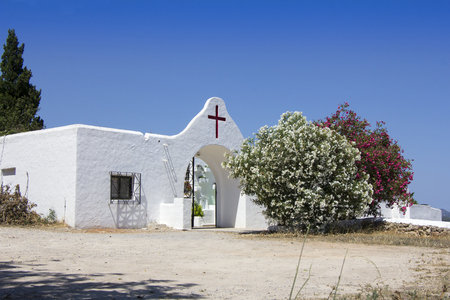 Cemetery of Santa Eularia  des Riu in Ibiza Spainの写真素材