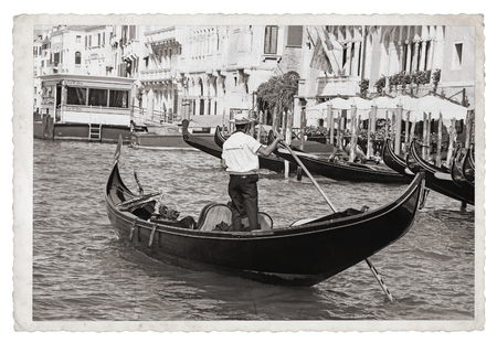 Old Vintage Monochrome photo in Venice Italyの写真素材