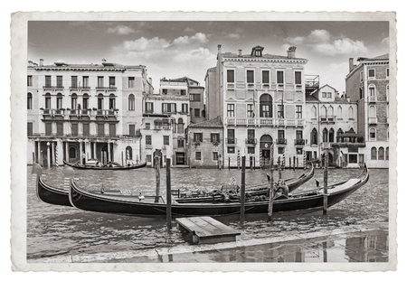 Old Vintage Monochrome photo in Venice Italyの写真素材