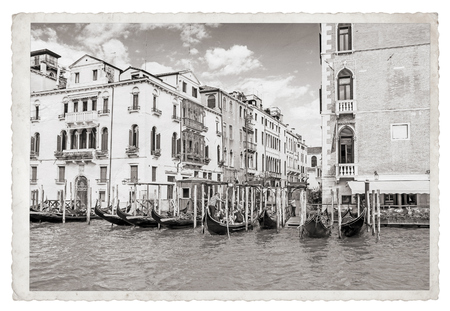 Old Vintage Monochrome photo in Venice Italyの写真素材