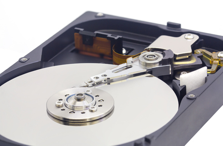 HDD Hard disk drive isolated on white backgroundの写真素材