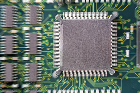 PCB Printed Circuit Board with many electrical components
