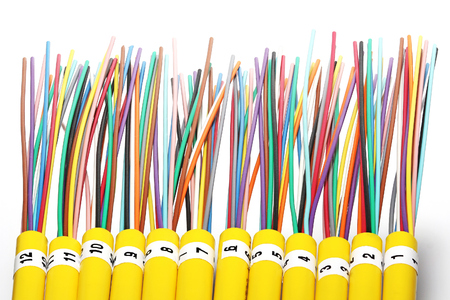 Fiber optical network cable close upの写真素材