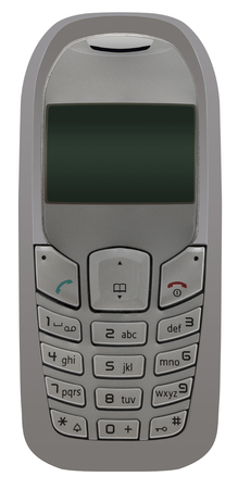 Old Vintage Mobile Phone isolated on white backgroundの写真素材
