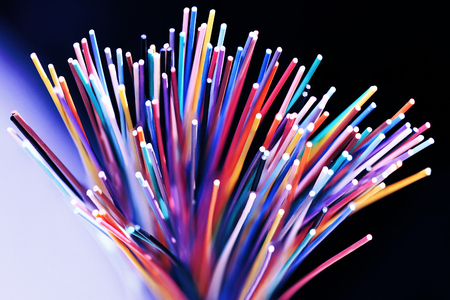 Fiber optical network cable close upの写真素材
