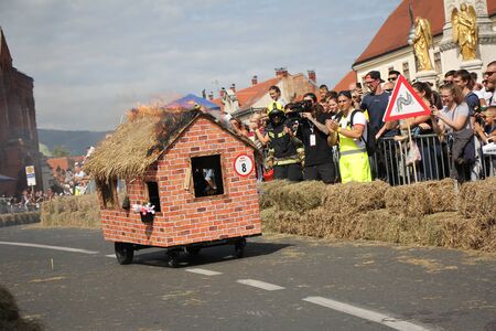 Zagreb, Croatia - September 14, 2019: Zagreb Red Bull Soapboax Race, funny free outdoor eventのeditorial素材
