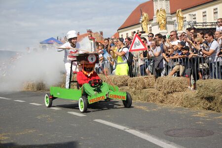 Zagreb, Croatia - September 14, 2019: Zagreb Red Bull Soapboax Race, funny free outdoor eventのeditorial素材