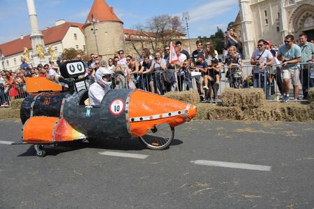 Zagreb, Croatia - September 14, 2019: Zagreb Red Bull Soapboax Race, funny free outdoor eventのeditorial素材