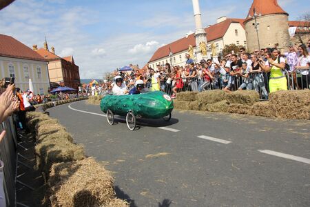 Zagreb, Croatia - September 14, 2019: Zagreb Red Bull Soapboax Race, funny free outdoor eventのeditorial素材