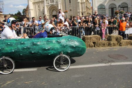 Zagreb, Croatia - September 14, 2019: Zagreb Red Bull Soapboax Race, funny free outdoor eventのeditorial素材