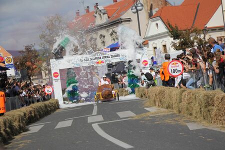 Zagreb, Croatia - September 14, 2019: Zagreb Red Bull Soapboax Race, funny free outdoor eventのeditorial素材