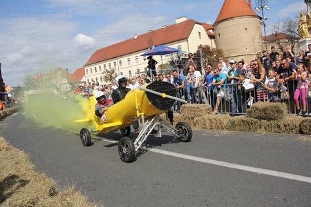 Zagreb, Croatia - September 14, 2019: Zagreb Red Bull Soapboax Race, funny free outdoor eventのeditorial素材