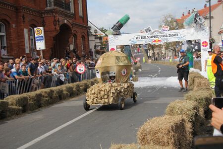 Zagreb, Croatia - September 14, 2019: Zagreb Red Bull Soapboax Race, funny free outdoor eventのeditorial素材
