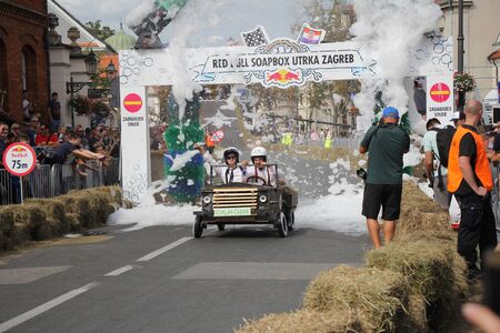 Zagreb, Croatia - September 14, 2019: Zagreb Red Bull Soapboax Race, funny free outdoor eventのeditorial素材