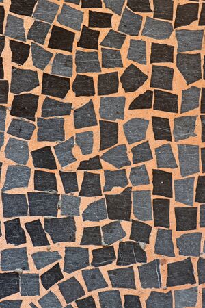 Mosaic flooring of multicolored small stonesの写真素材
