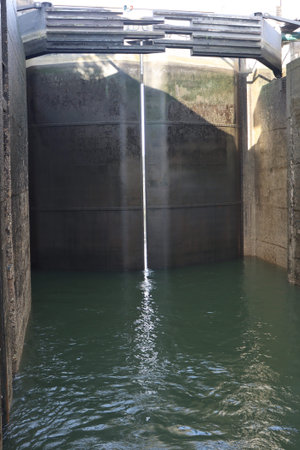 One of the locks on the navigable river Duoro in Portugal