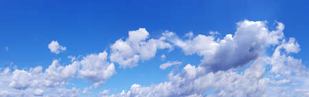 Sky panorama with clouds, as samless backgroundの写真素材