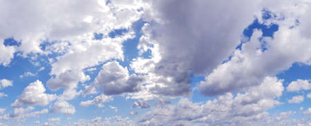 Sky panorama with clouds, as samless backgroundの写真素材