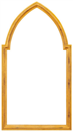 Wooden vintage gilded antique empty picture frameの写真素材