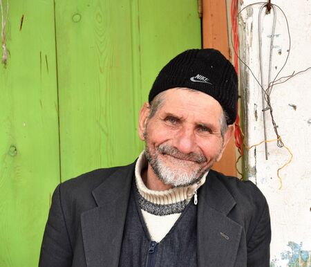 Portrait of Turkish Anatolian Shopkeeper man with blue eyesのeditorial素材