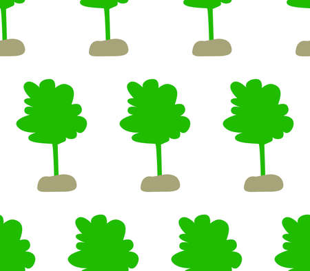 Regular seamless background, Green treeのイラスト素材