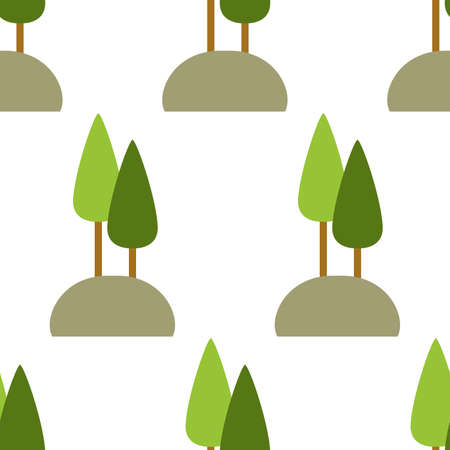 Regular seamless background, Two treesのイラスト素材