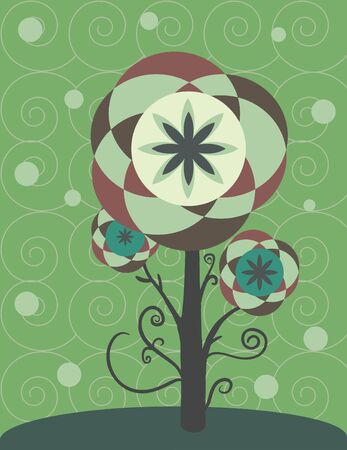 decorative flower with swirls and curls のイラスト素材