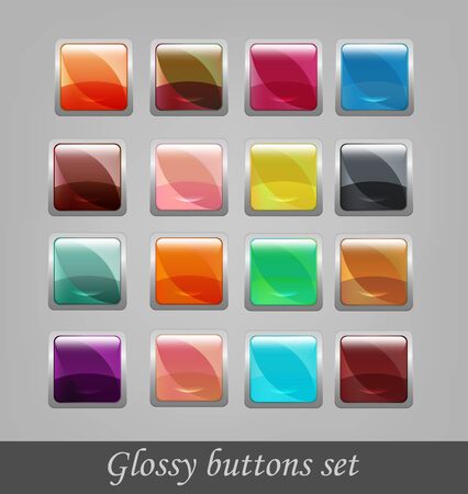 glossy buttons setのイラスト素材