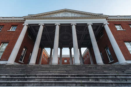London / UK - 07/10/2020: Osterley Park House on summer evening with clear blue sky in Osterley, Isleworthのeditorial素材