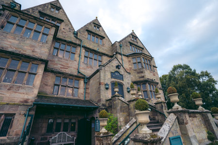 Stafford, Staffordshire | UK -  2020.09.27: Beautiful Weston Hall Hotel originated in 1550 when it was built as a small Dower houseのeditorial素材