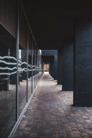 Chiswick Business Park, West London | UK -  2021.03.21: empty tunnel passageのeditorial素材