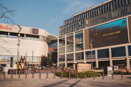 Shepherd's Bush, London | UK -  2021.03.22: Westfield shopping mall opened during coronavirus pandemic lockdownのeditorial素材